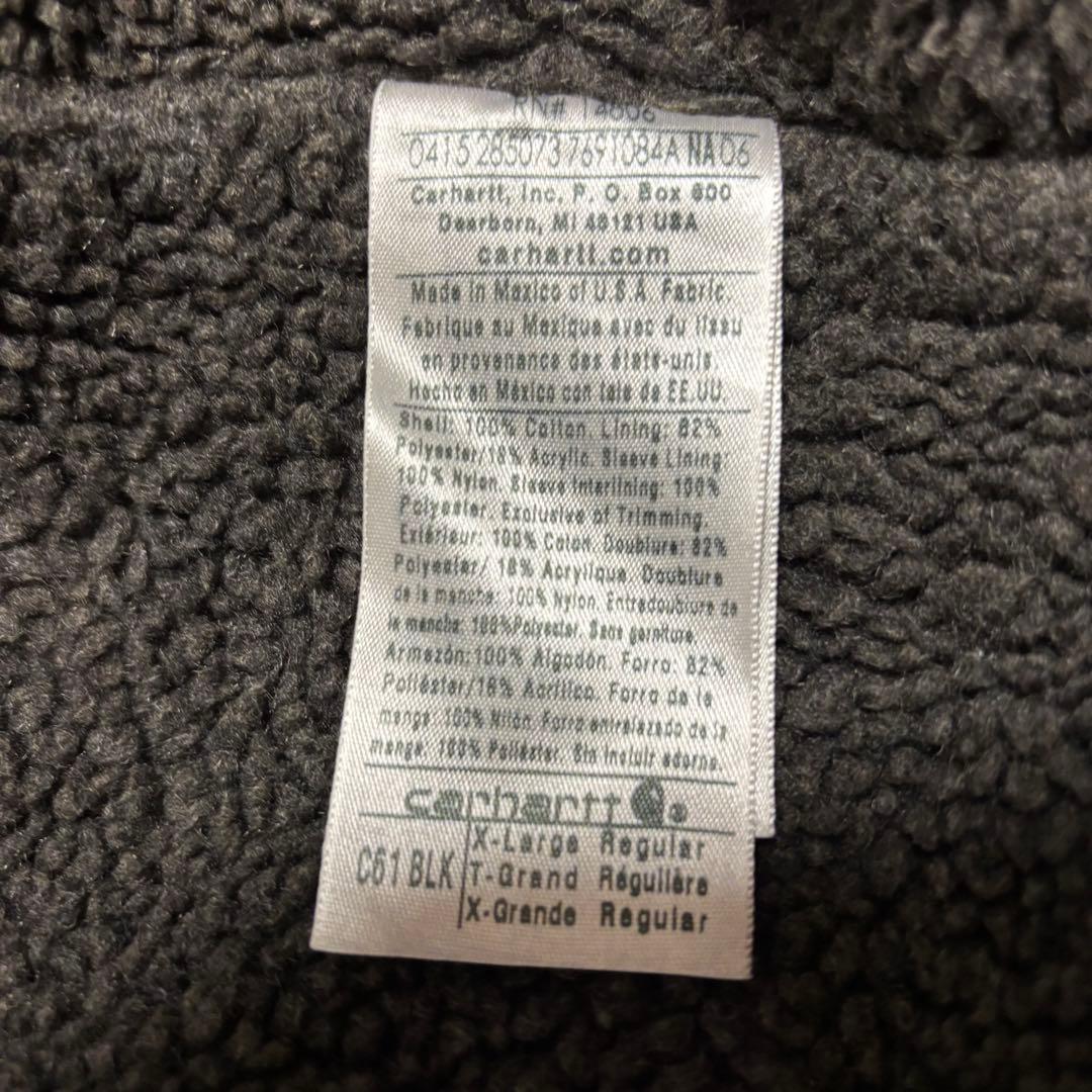 極暖】カーハート リッジコート XL 黒 ダック地 ボア シエルパ
