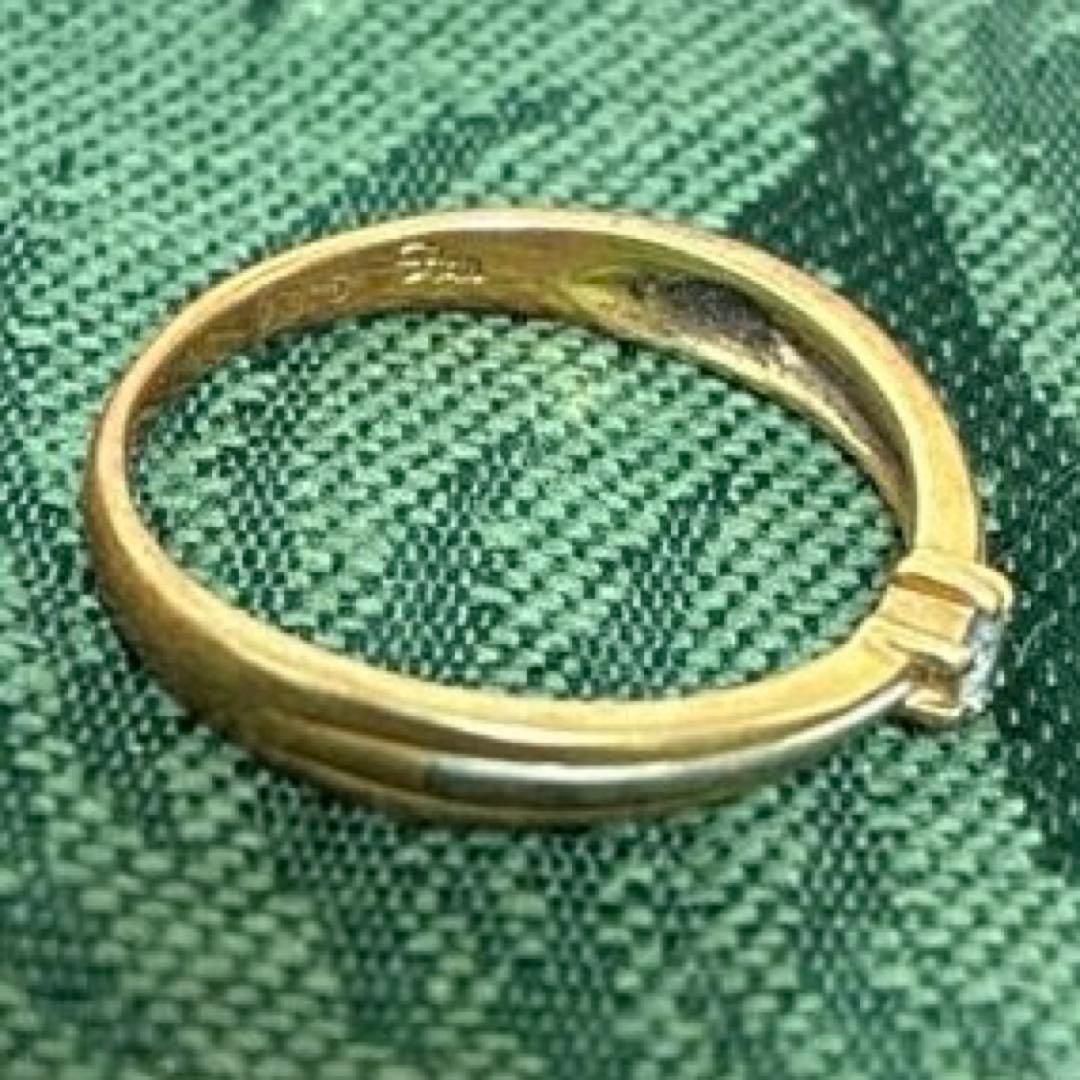 【STAR JEWELRY】K18/Pt900 コンビダイヤリング 0.05ct