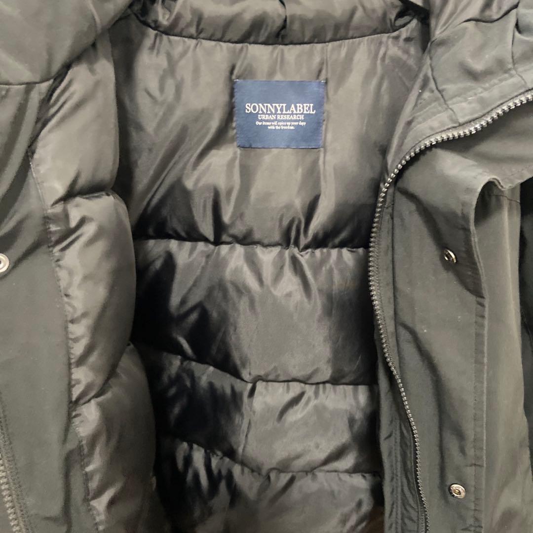 アーバンリサーチサニーレーベル フーディーダウンジャケット ブラック