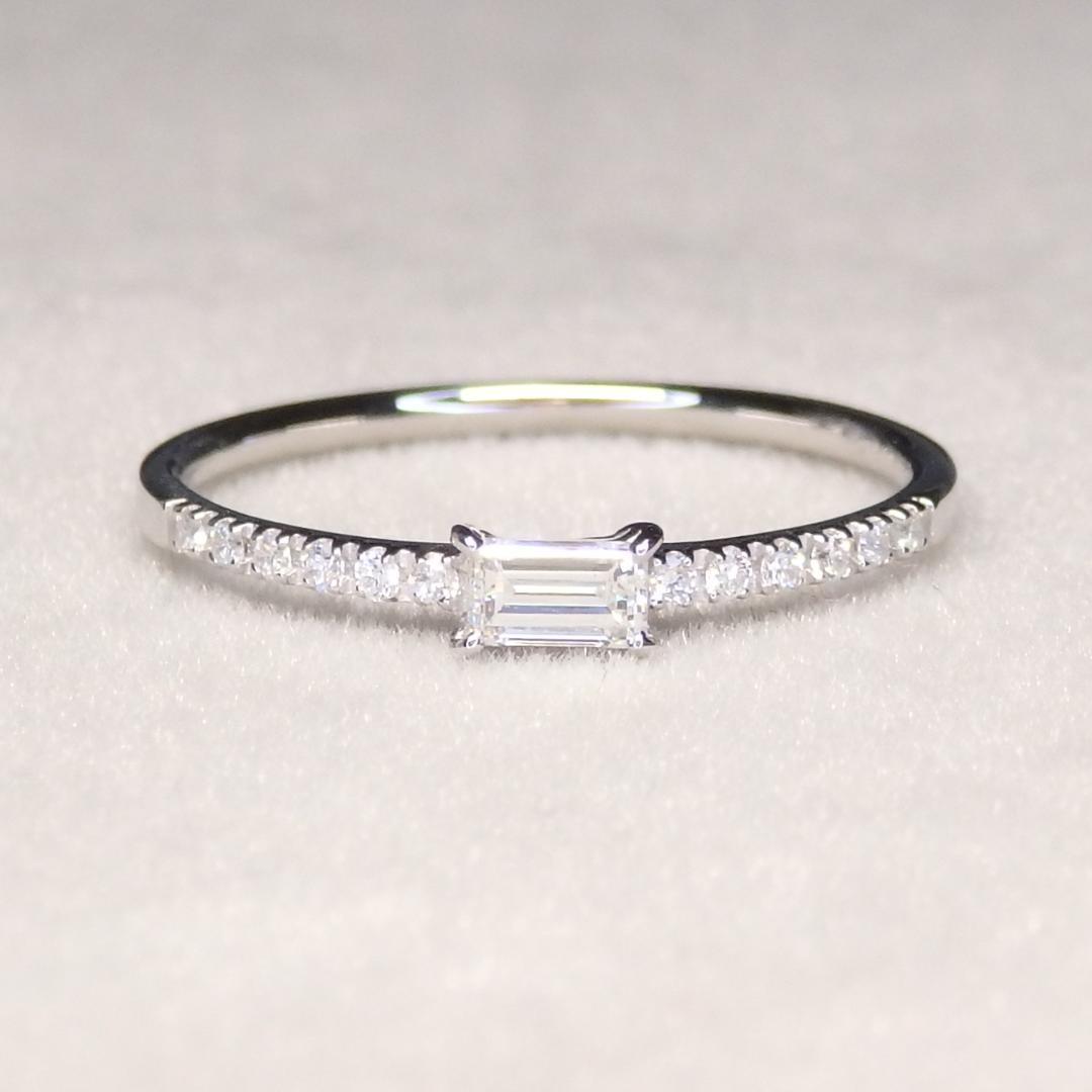 ダイヤモンド リング A6004 0.20ct プラチナPt 指輪 角ダイヤ