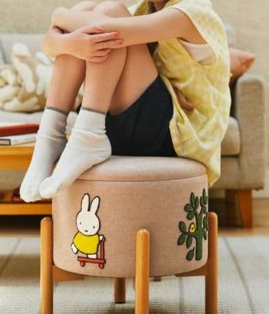 スタディオクリップ ミッフィー さがら刺繍収納スツール コラボ チェア