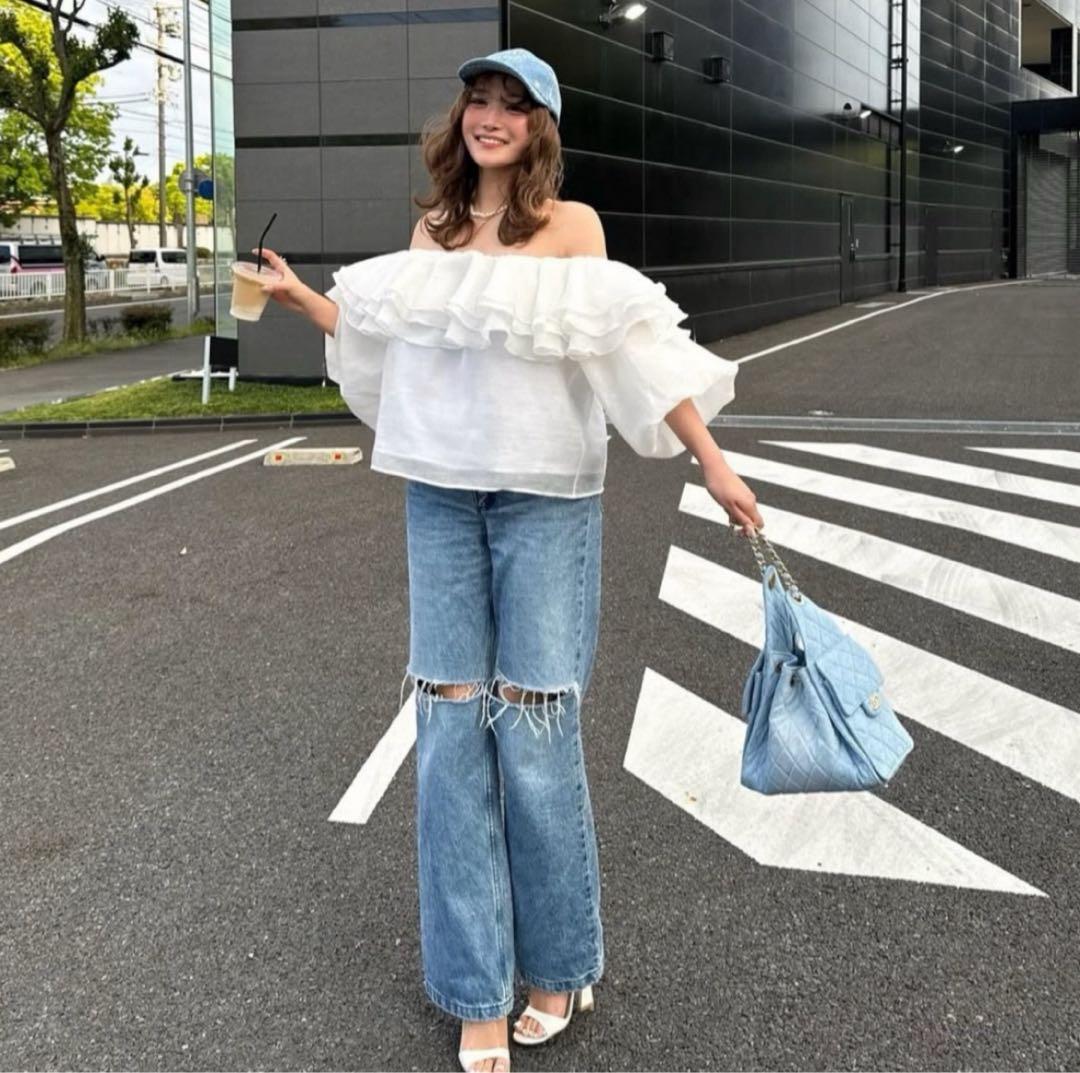 sheller】シェリエ OKAYAMA Crash flare denim - メルカリ