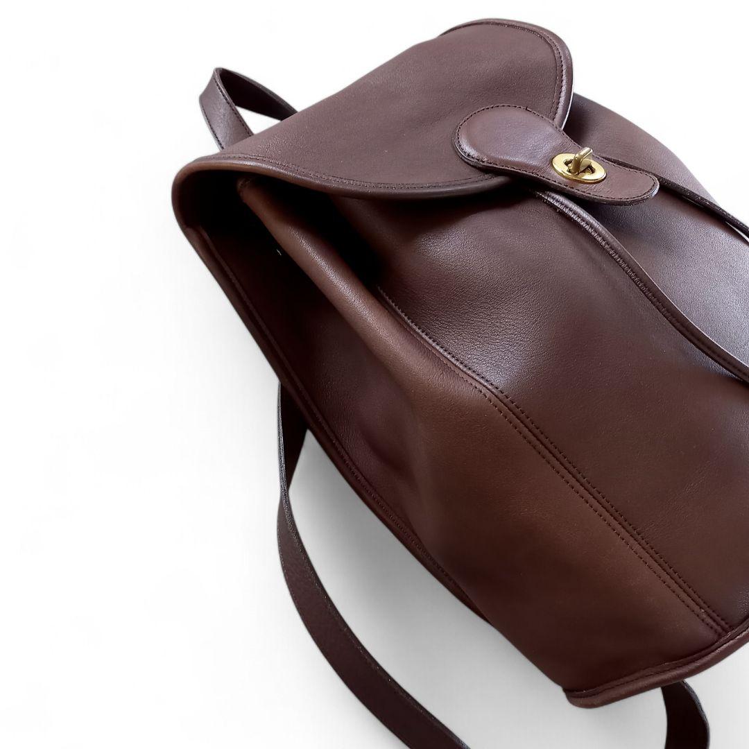 良品 90s Old COACH レザーリュック 本革 USA製 こげ茶 巾着 - メルカリ