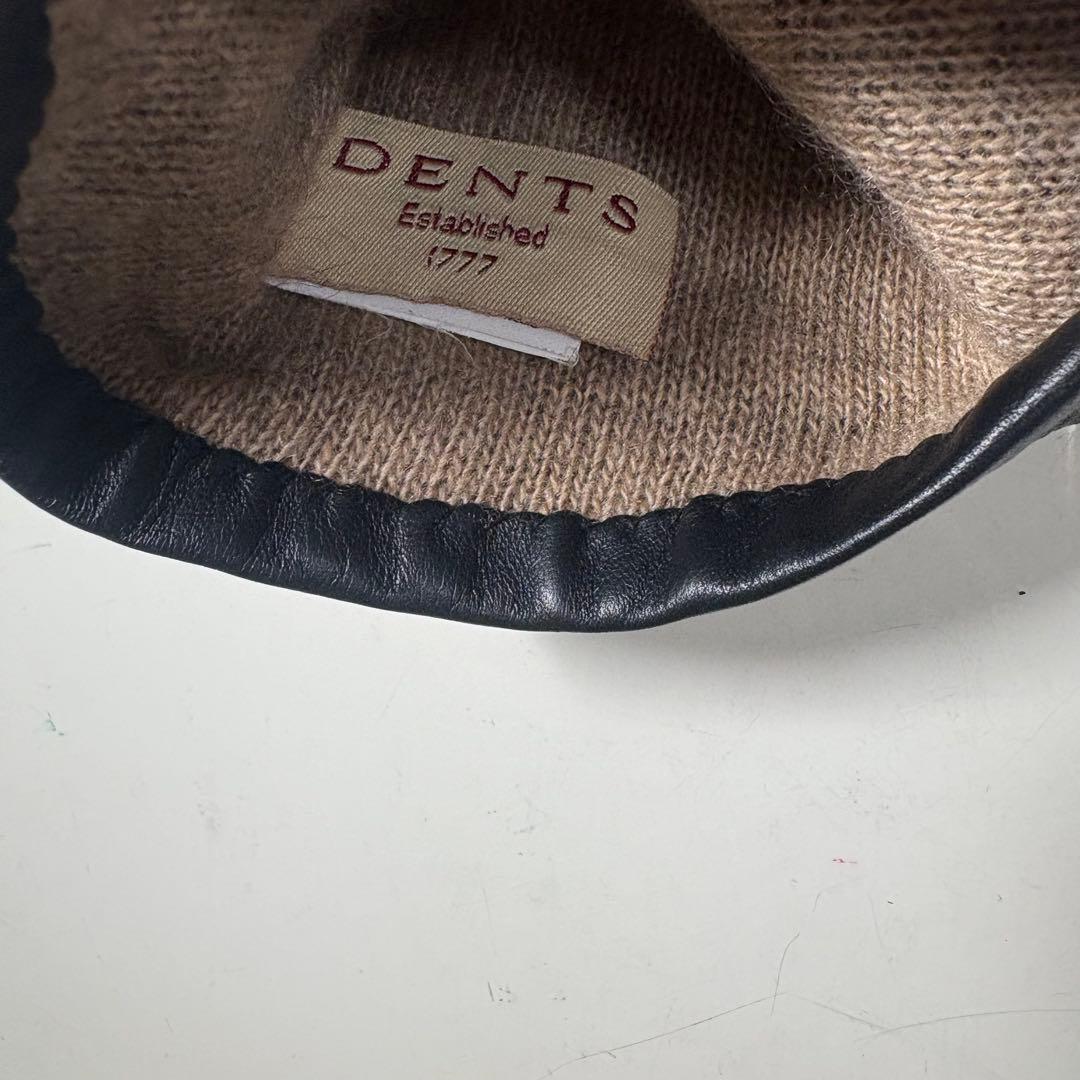 DENTS カシミアライナーレザーグローブ ブラック サイズ7.5 羊革 DENTS