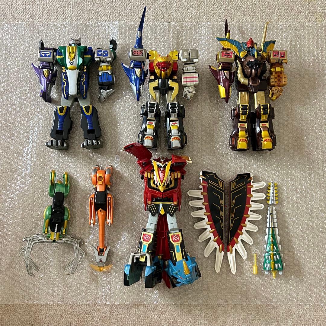 百獣戦隊ガオレンジャー ガオイカロス ガオハンター ガオキング ガオゴッド 4体 銀メッキ]百獣戦隊ガオレンジャー 百獣合体! ガオキング ガオゴッド