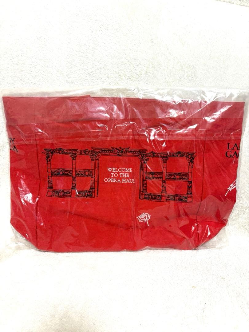 レディーガガ　メイヘムボールツアー　オペラハウス　トートバッグ　赤　レッド