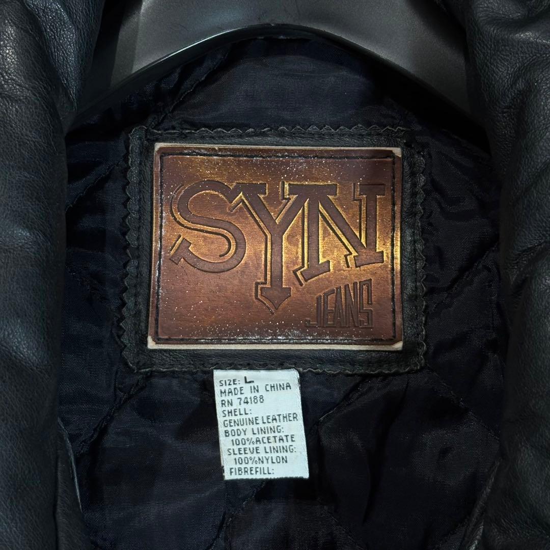 SYN レザージャケット L ブラック 本革 archive opium - メルカリ
