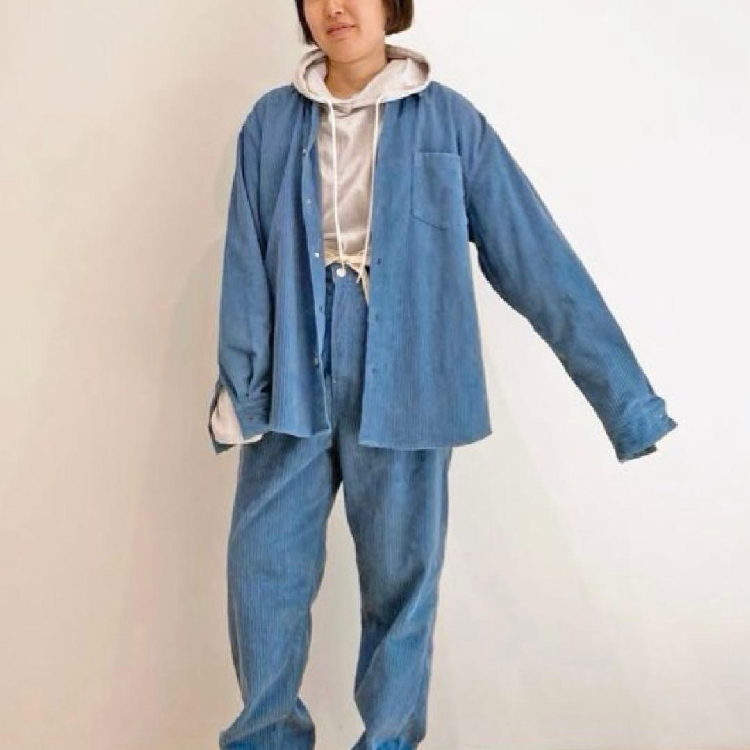 HOLIDAY ブルー ダメージ コーディロイ シャツジャケット - メルカリ