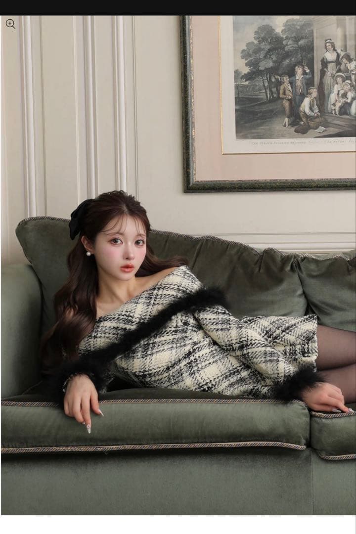 トップス Off shoulder roving check mini onepiece Wandera Off Shoulder Mini Dress Blue Check | Princess Polly