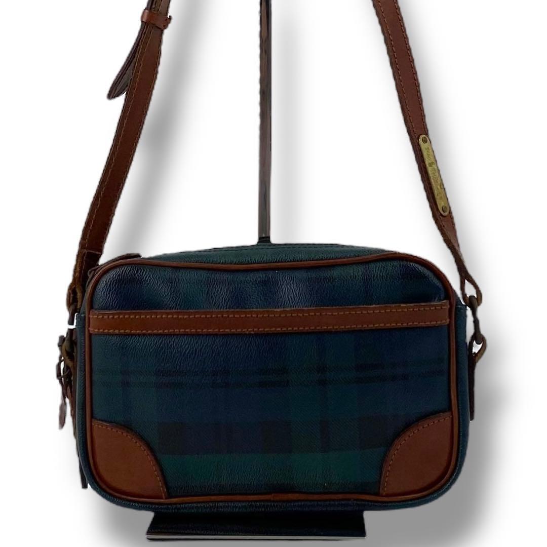 ポロラルフローレン ショルダーバッグ ブラックウォッチ レザー PVC