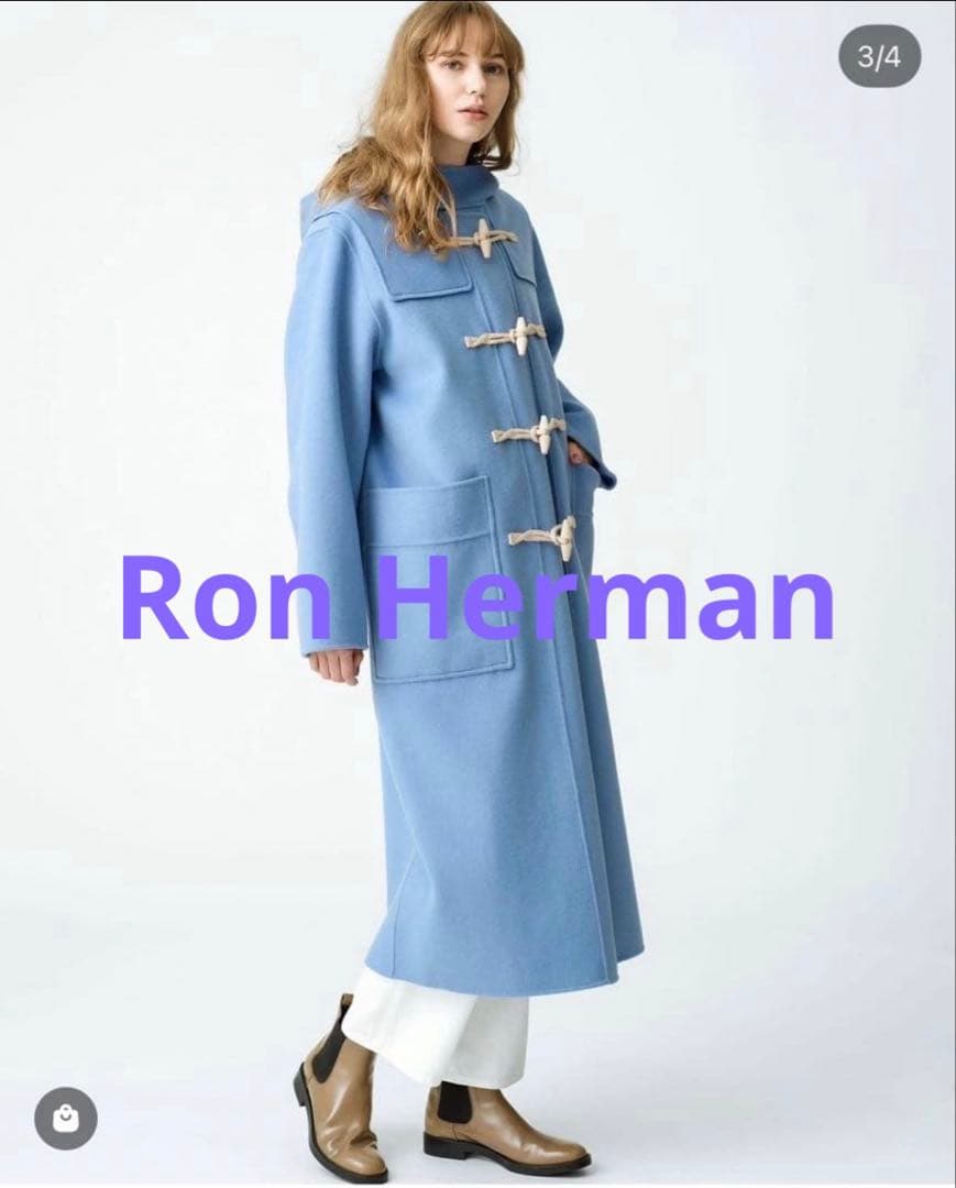【美品】RonHerman　ダッフルコート スカイブルー XS サイズ 美品】RonHerman ダッフルコート スカイブルー XS サイズ - メルカリ