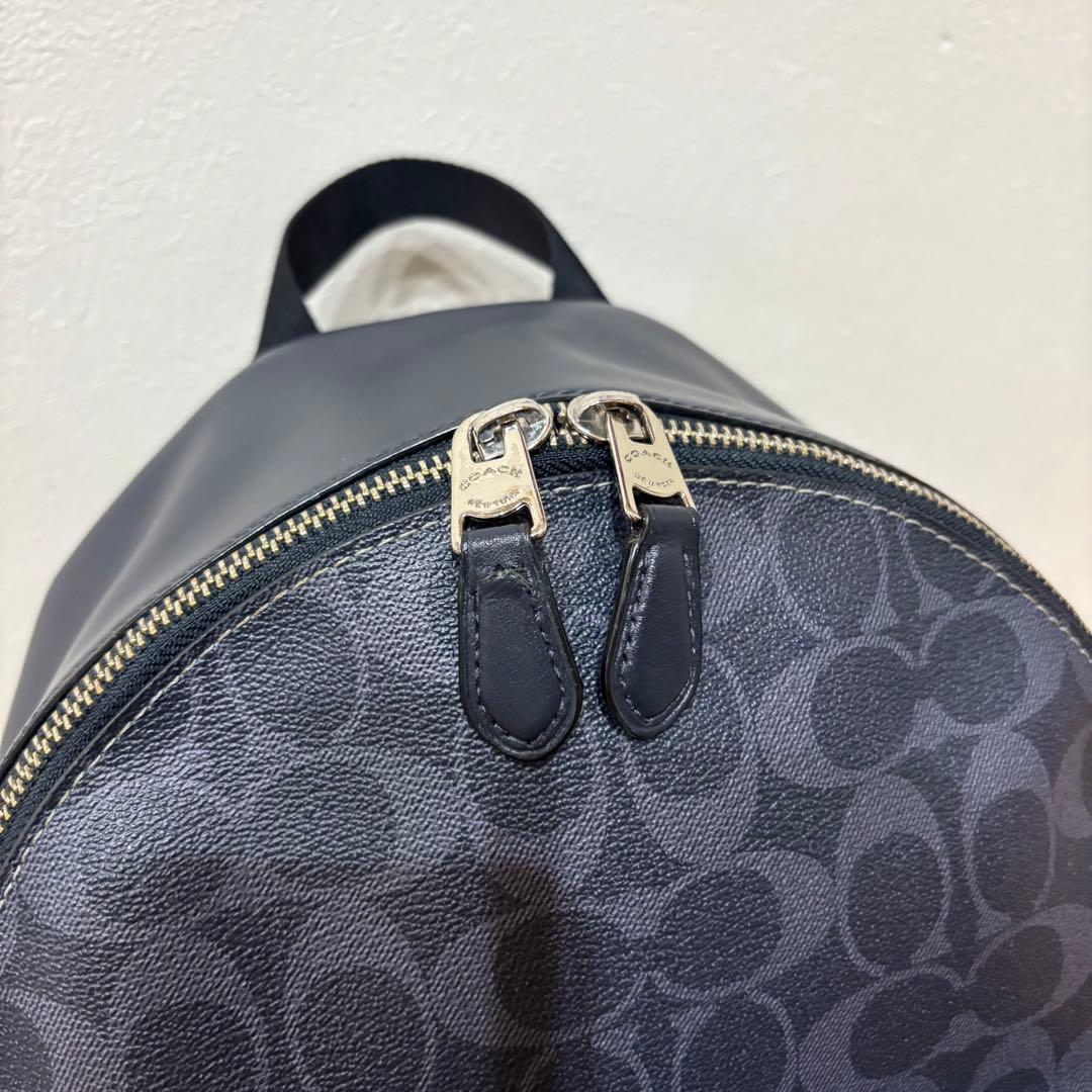 COACH 】美品 リュックサック A4シグネチャー ネイビースモーク 地雷