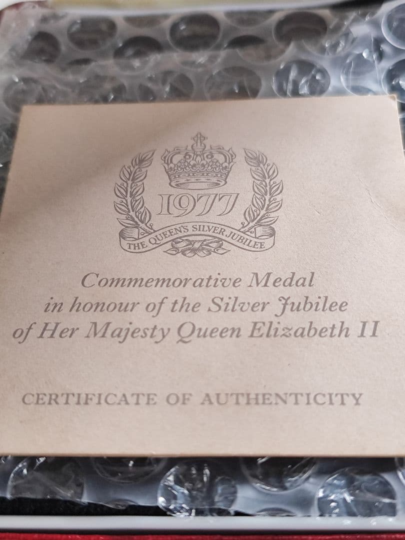 希少1977 イギリス エリザベス ジュビリー 銀 メダルシルバーコイン