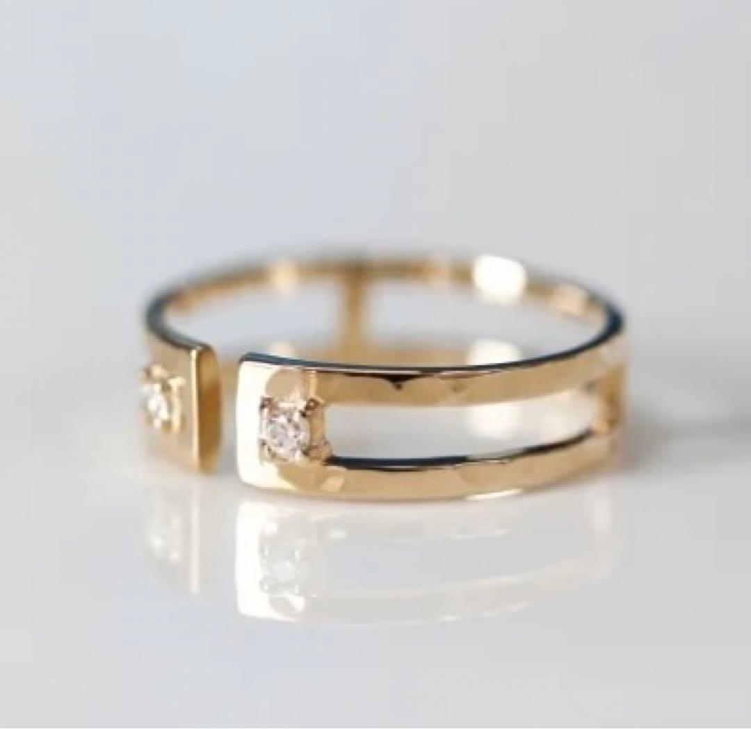 cui-cui k10 YG ダイヤモンド オープンバンドリング 9号 - メルカリ