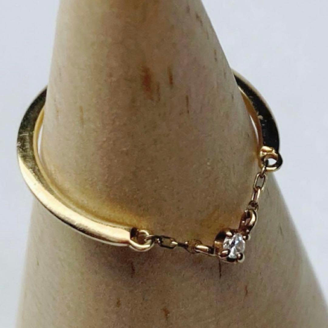 ete チェーンリング K10YG ダイヤモンド 0.01ct 3号