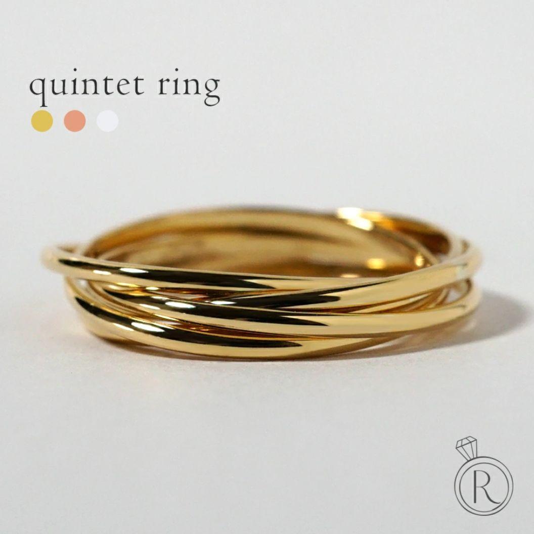 RAPA K18 イエローゴールド クインテット 5蓮 リング 10号 - メルカリ