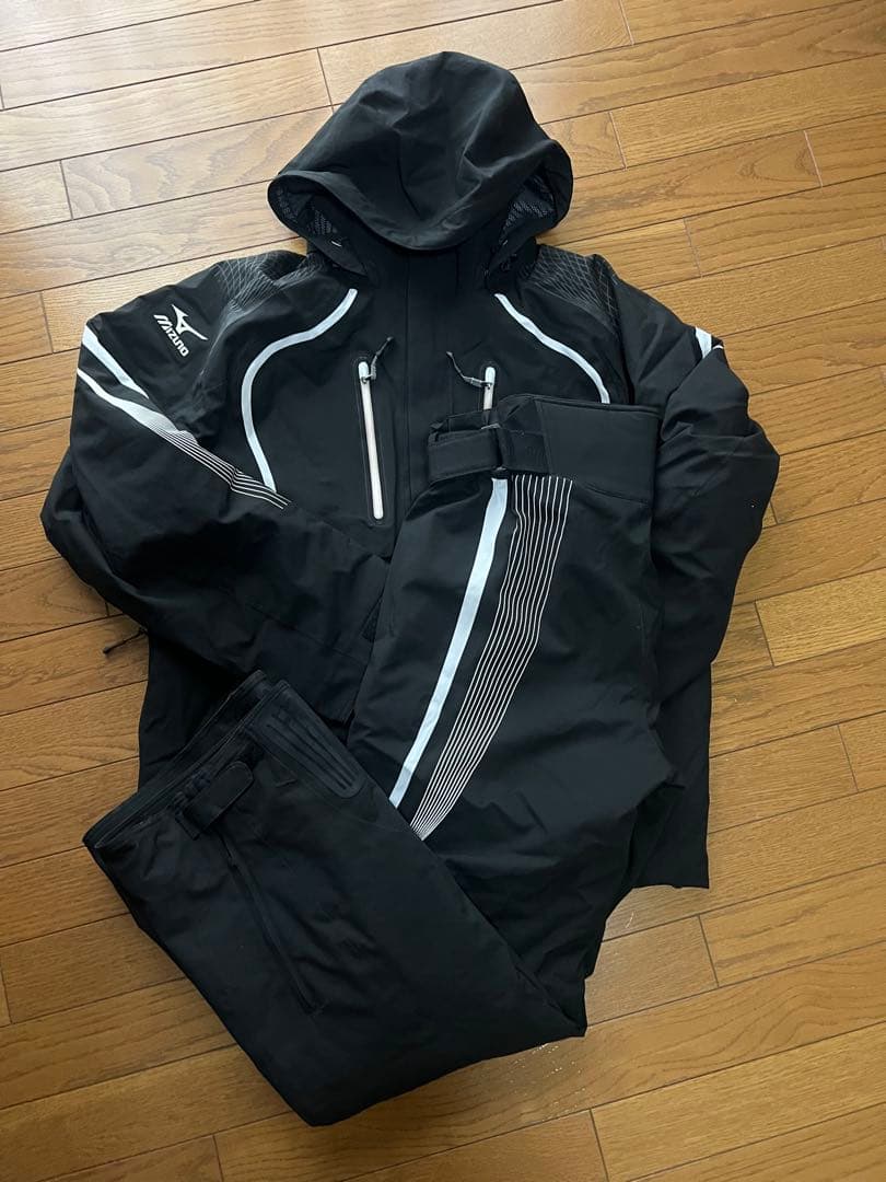 Mizuno ブラック スキーウェア フード付き MIZUNO（ミズノ） 2023-24 BLACK PREMIUM PARKA（ブラックプレミアム