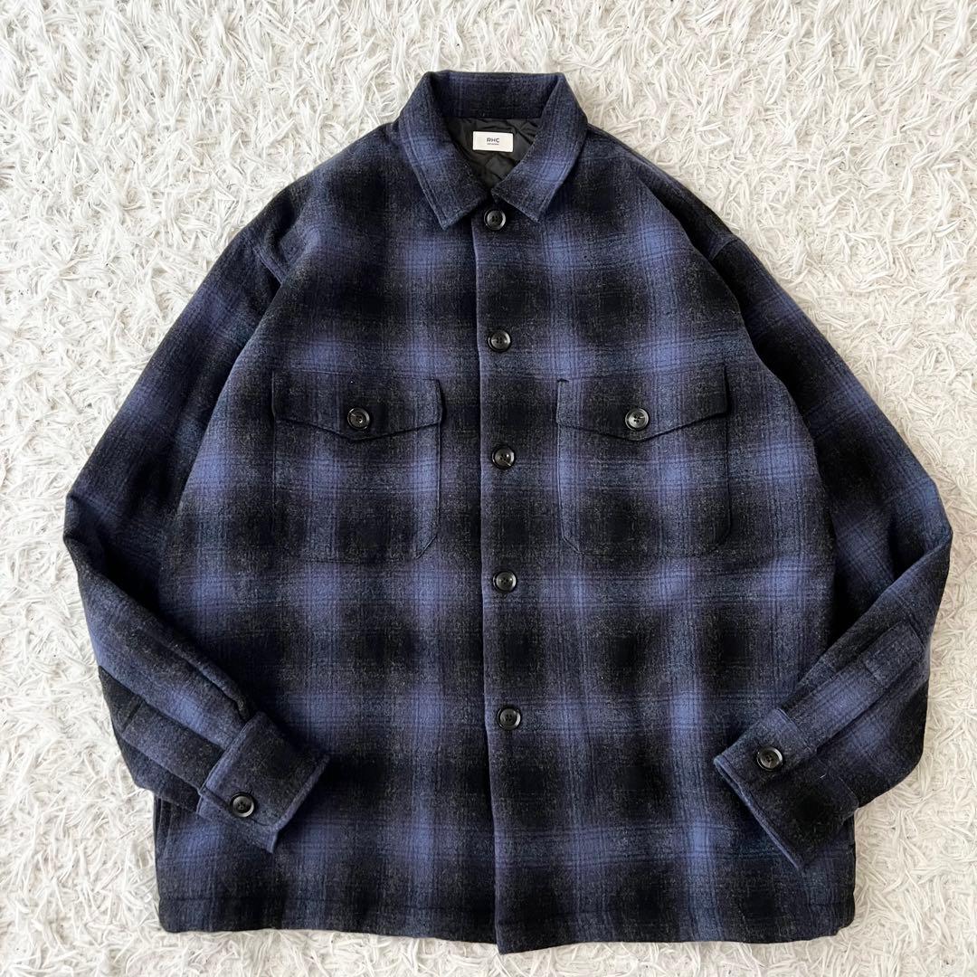 RHC ロンハーマン ウール オンブレチェック CPO シャツジャケット S