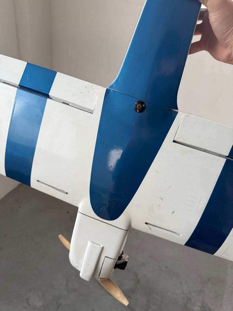 モーターグライダー RC飛行機 赤・青・白のストライプ