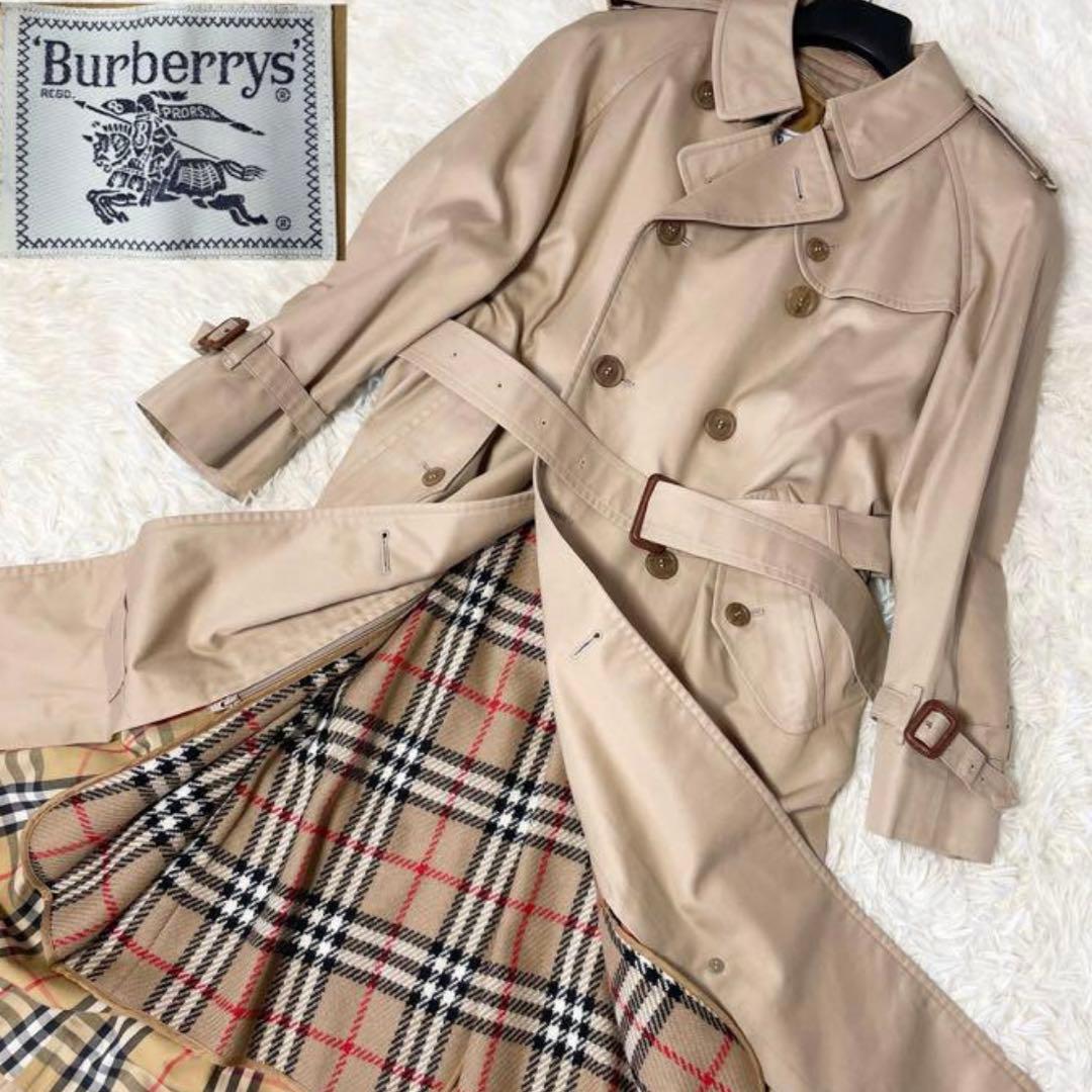 美品 バーバリー ベルト トレンチコート ライナー ハニーベージュ ノバ