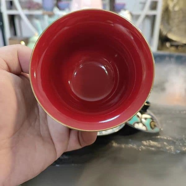 未使用品 饕餮紋三才蓋碗 中国茶器 景徳鎮 蓋付き茶器 飲茶食器 - メルカリ