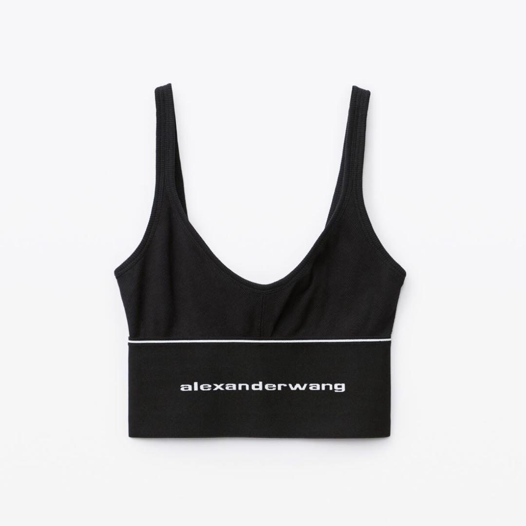 AlexanderWang アレキサンダーワングロゴエラスティックブラ alexanderwang】logo bra ロゴ 見せ ブラ トップ コットン (Alexander