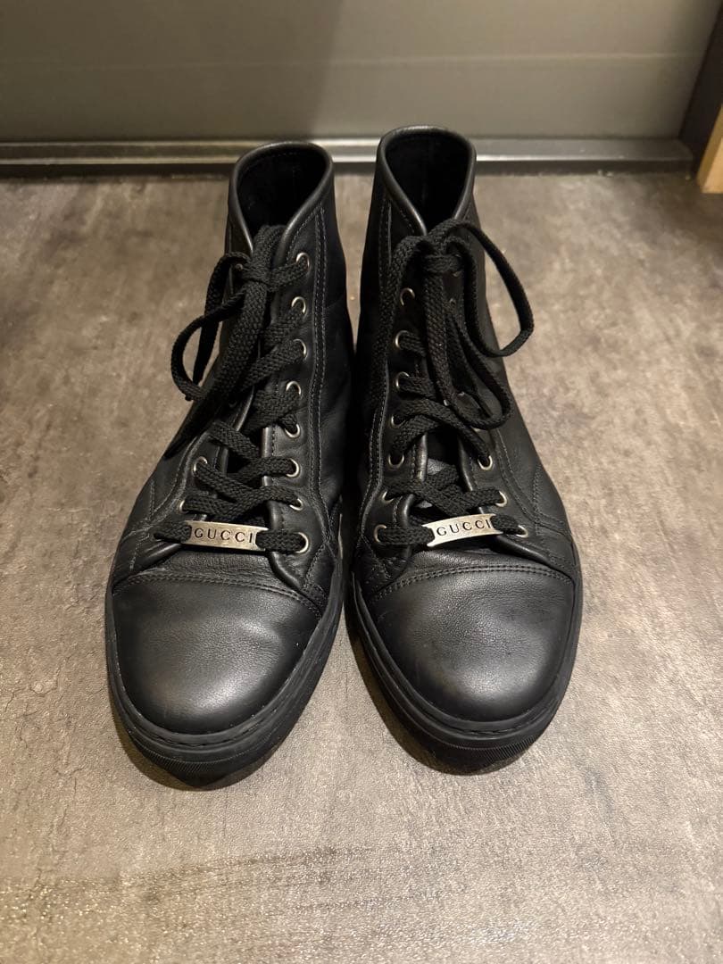 正規品GUCCI ハイカットスニーカー 中古・古着通販】GUCCI (グッチ) ハイカットスニーカー ブラック