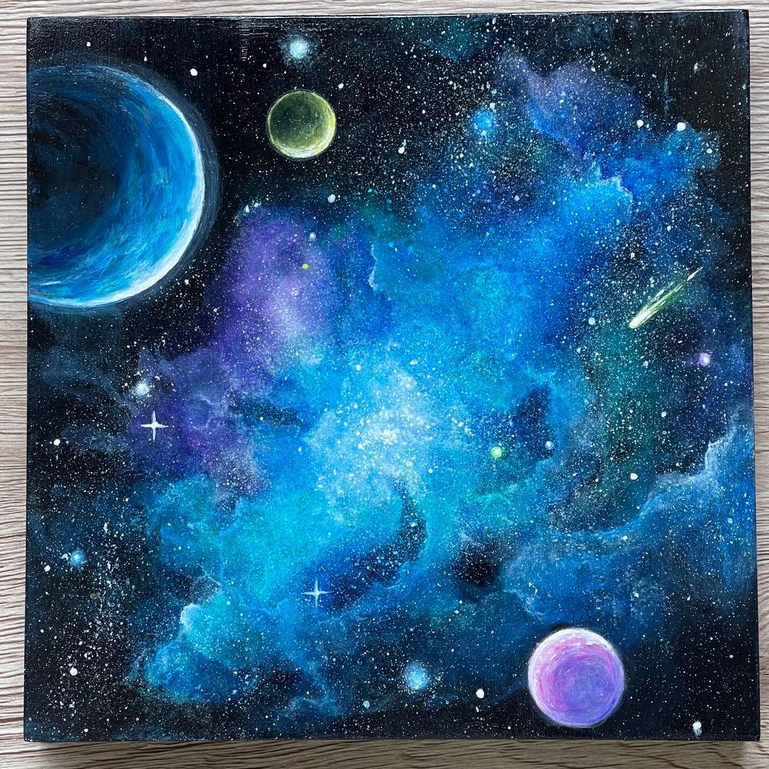 宇宙アート 銀河 アクリル画 - メルカリ