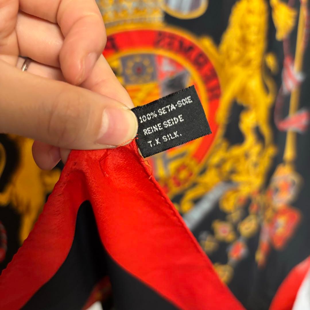 HERMES】エルメス シルク スカーフ 紋章デザイン