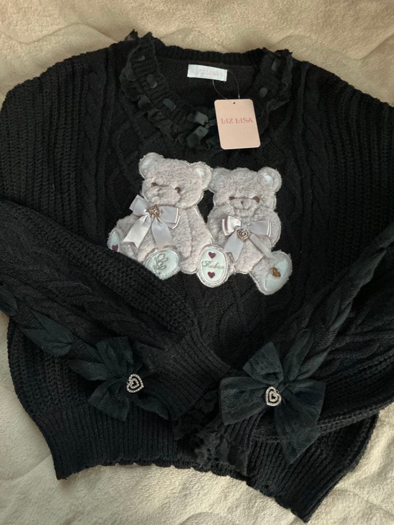 新品　LIZLISA リズリサ Twin Bearsニットブラック くま Twin Bearsニットトップス ｜ LIZ LISA（リズリサ）公式通販 ｜ Tokyo