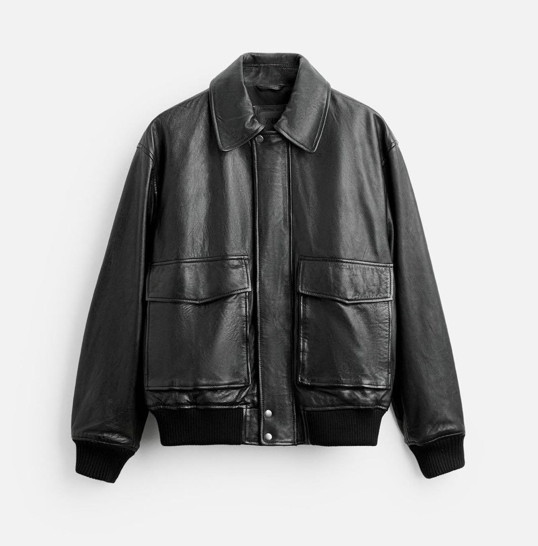 Zara 本革 フライトジャケット レザージャケット A-2 シープレザー 羊