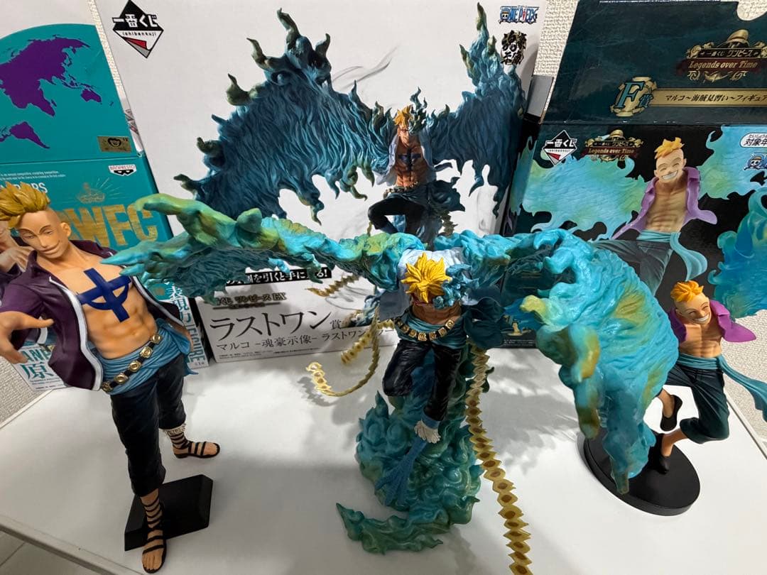 ワンピース　EX 悪魔を宿す者達 ラストワン賞　マルコ魂豪示像　3体セット