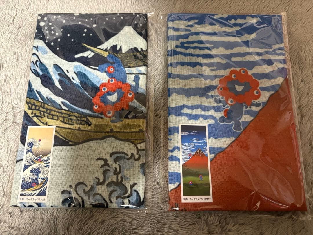 【入手困難】大阪関西万博　ミャクミャク✖️北斎　手縫い 万博手拭い《ミャクミャク✖️北斎の大波》をいただきました | 和泉