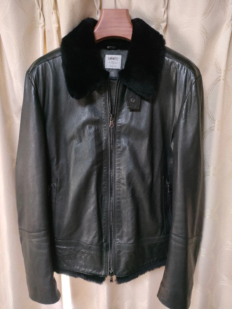 エンメティ EMMETI レザージャケット ５２ 楽天市場】EMMETI エンメティ GIACOMO 襟付き シングル ライダース