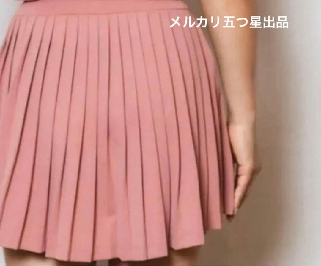 AdmiralコラボmuピンクLプリーツスカートテニスウェアスコート