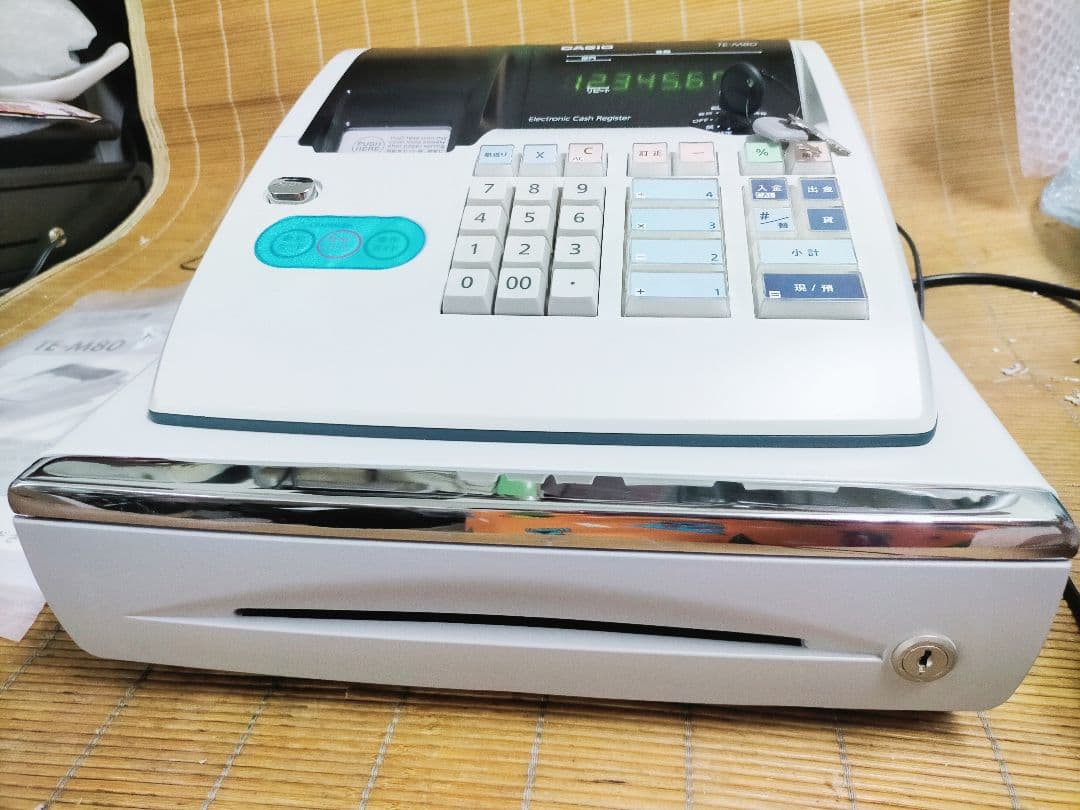 カシオレジスター TE-M80 中古品 人気機種感熱紙 送料無料 560933