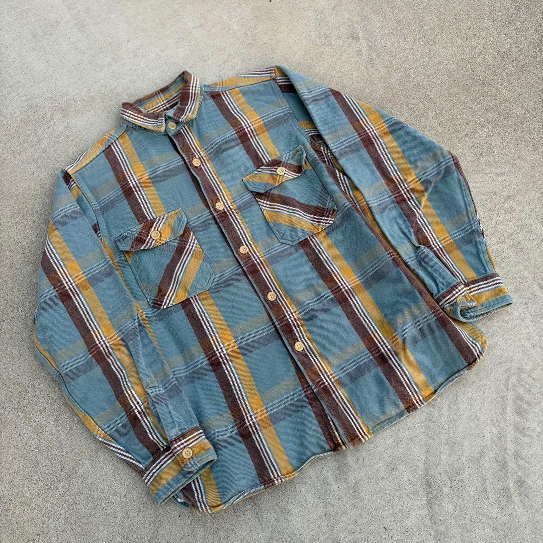 WAREHOUSE ウエアハウス ヘビーネルシャツ 16ハーフ マチ付き L