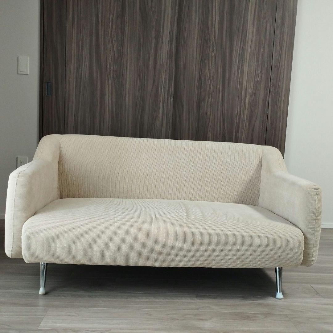 ベージュ 2人掛けソファ ソファー 2人掛け 2P コンパクト 幅160cm おしゃれ 北欧 ファブリック