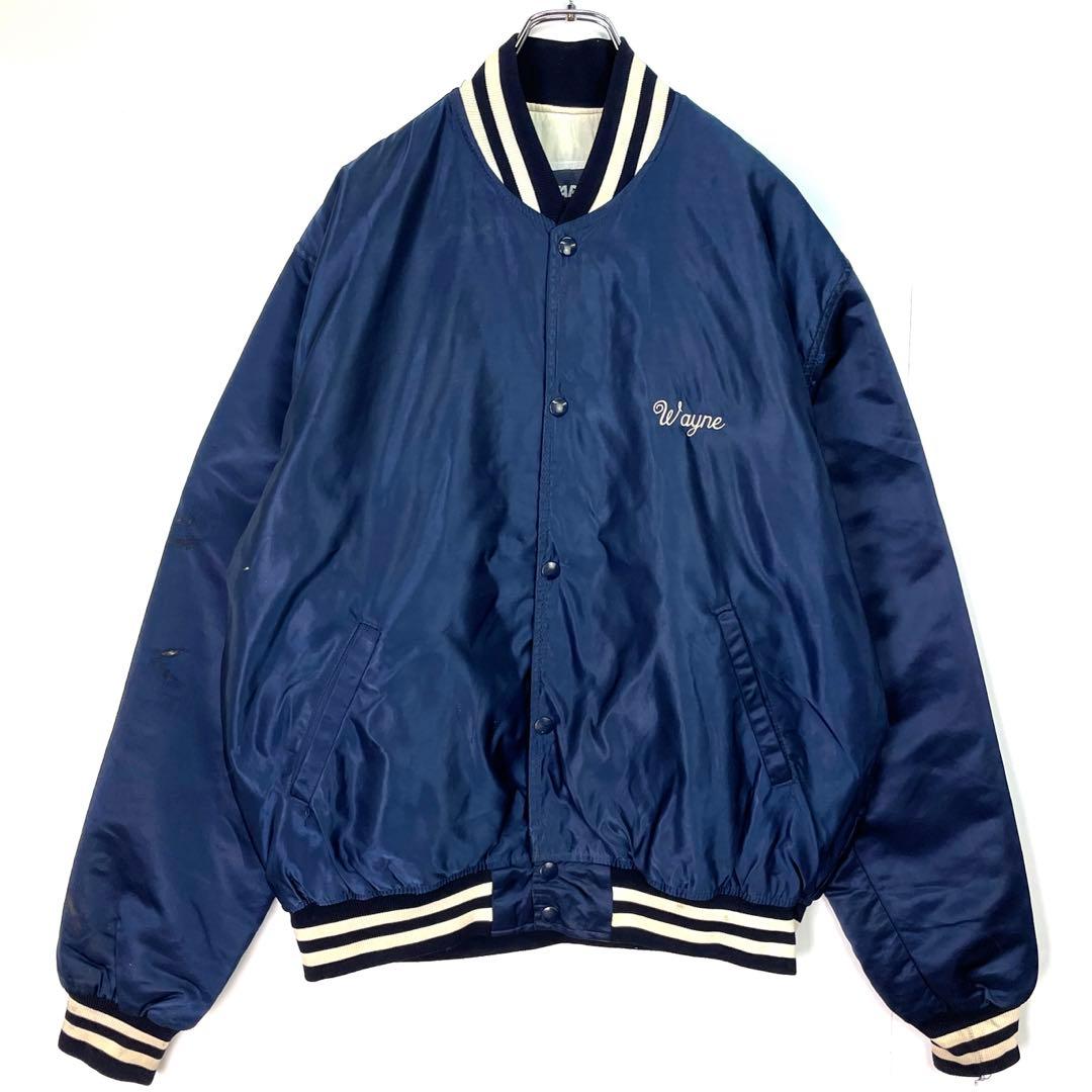 スターターSTARTERスタジアムジャケット中綿ナイロンスタジャン紺