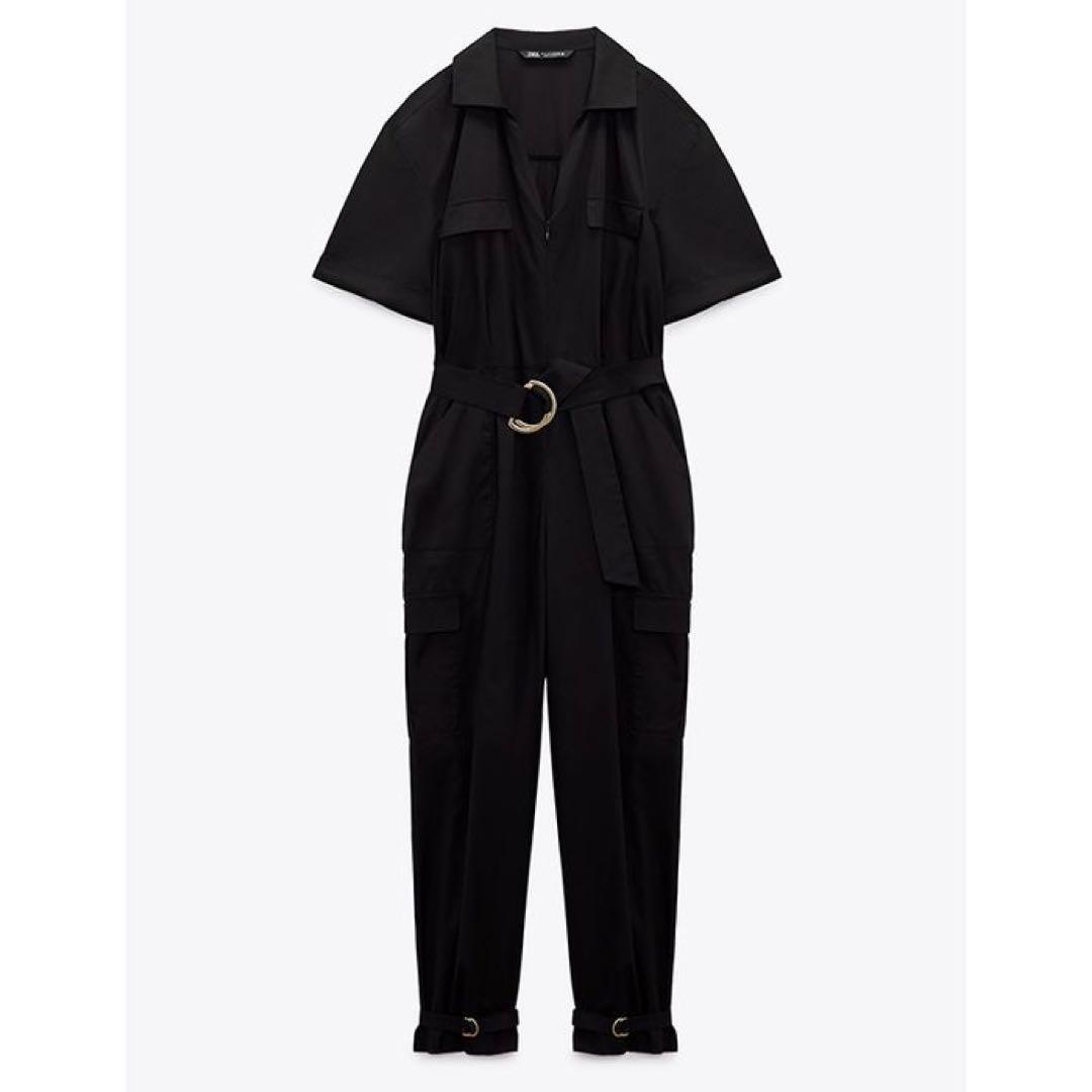 ZARA ザラ バックル ポプリン ジャンプスーツ - メルカリ
