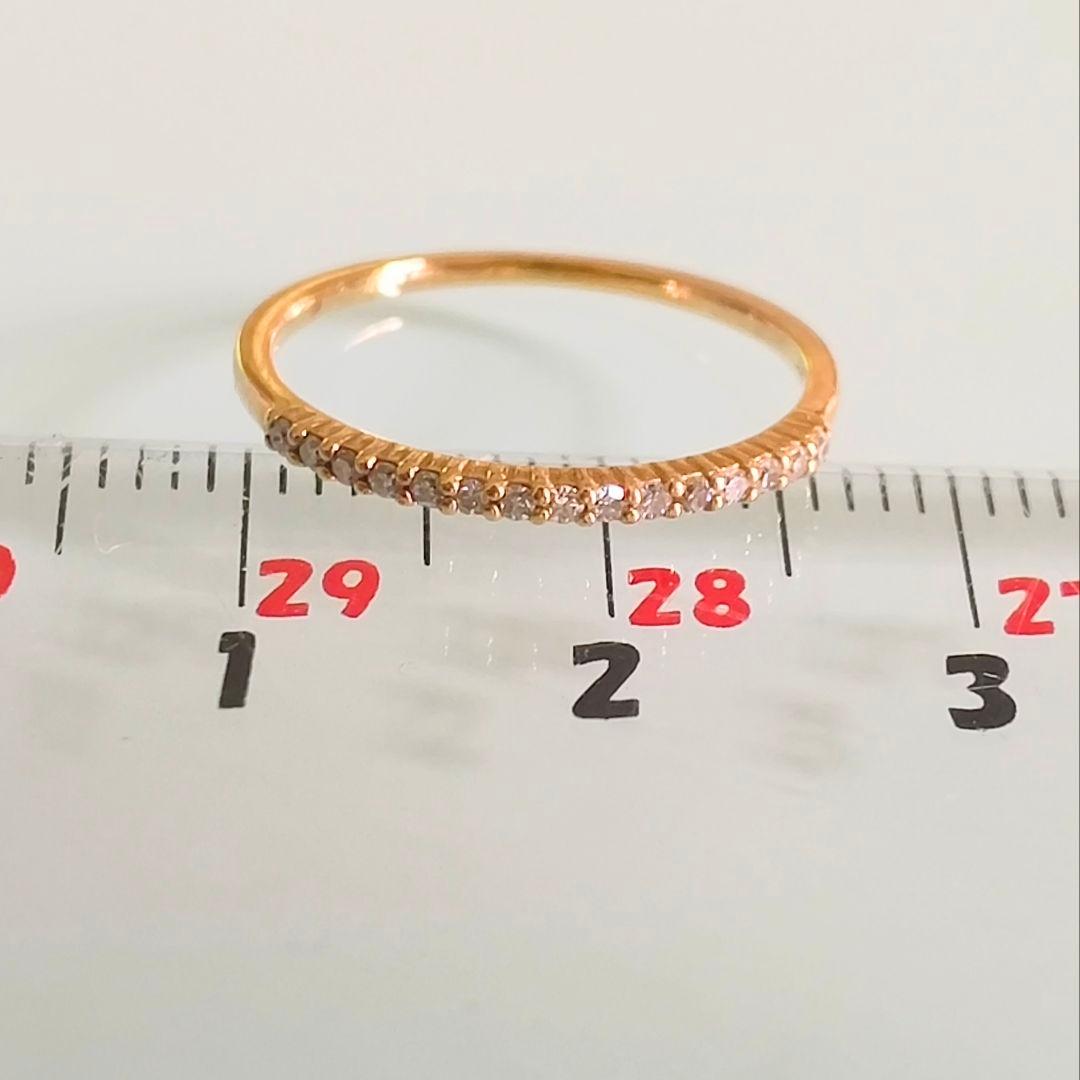 NOJESS　K10 YG　ハーフエタニティ　ダイヤ　0.08ct　リング　8号