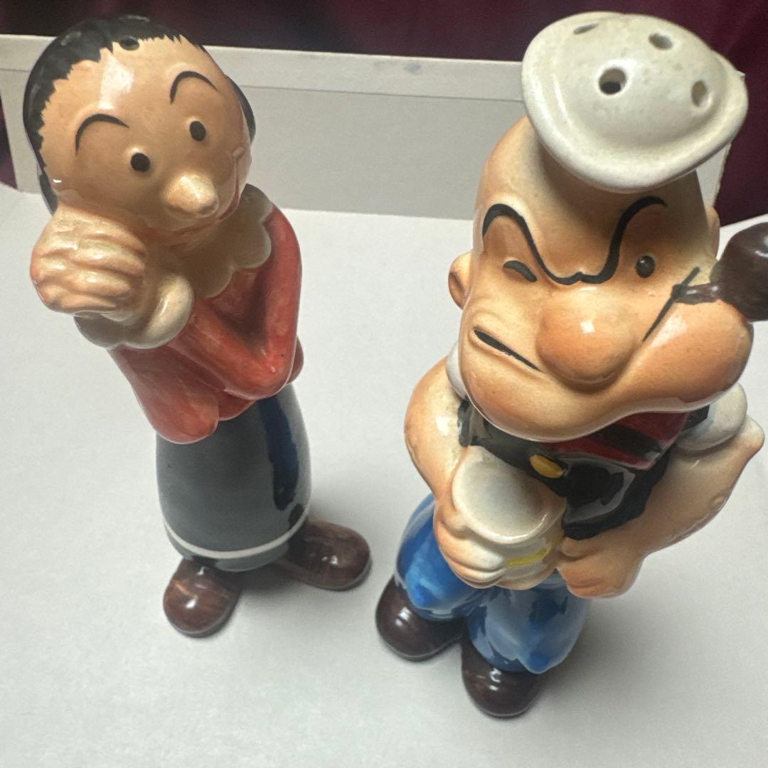 ポパイ&オリーブ 陶器製 ヴィンテージ 調味料入れ 置き物