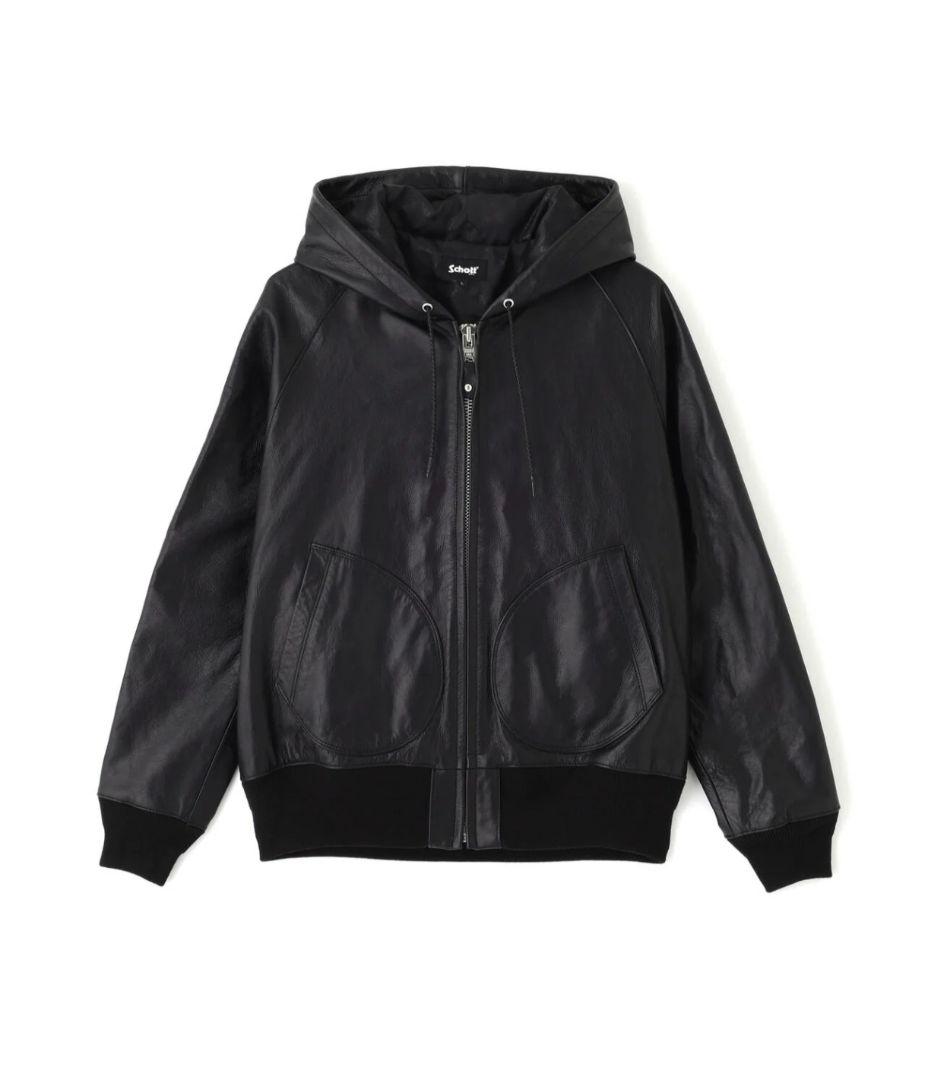 ジャケット・アウター Schott Leather Hooed Jacket \"Black\"