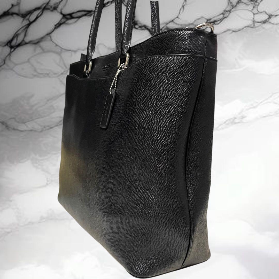 コーチ】美品 2way ビジネストート メタルロゴ サフィアーノ 84630