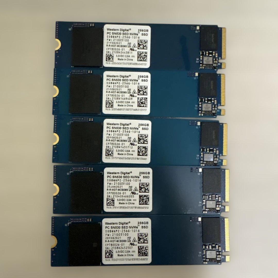 Western Digital SN520 256GB SSD 5枚セット。 Western Digital SN520 256GB NVMe 2280 80mm SSD SDAPNUW-256G-1006