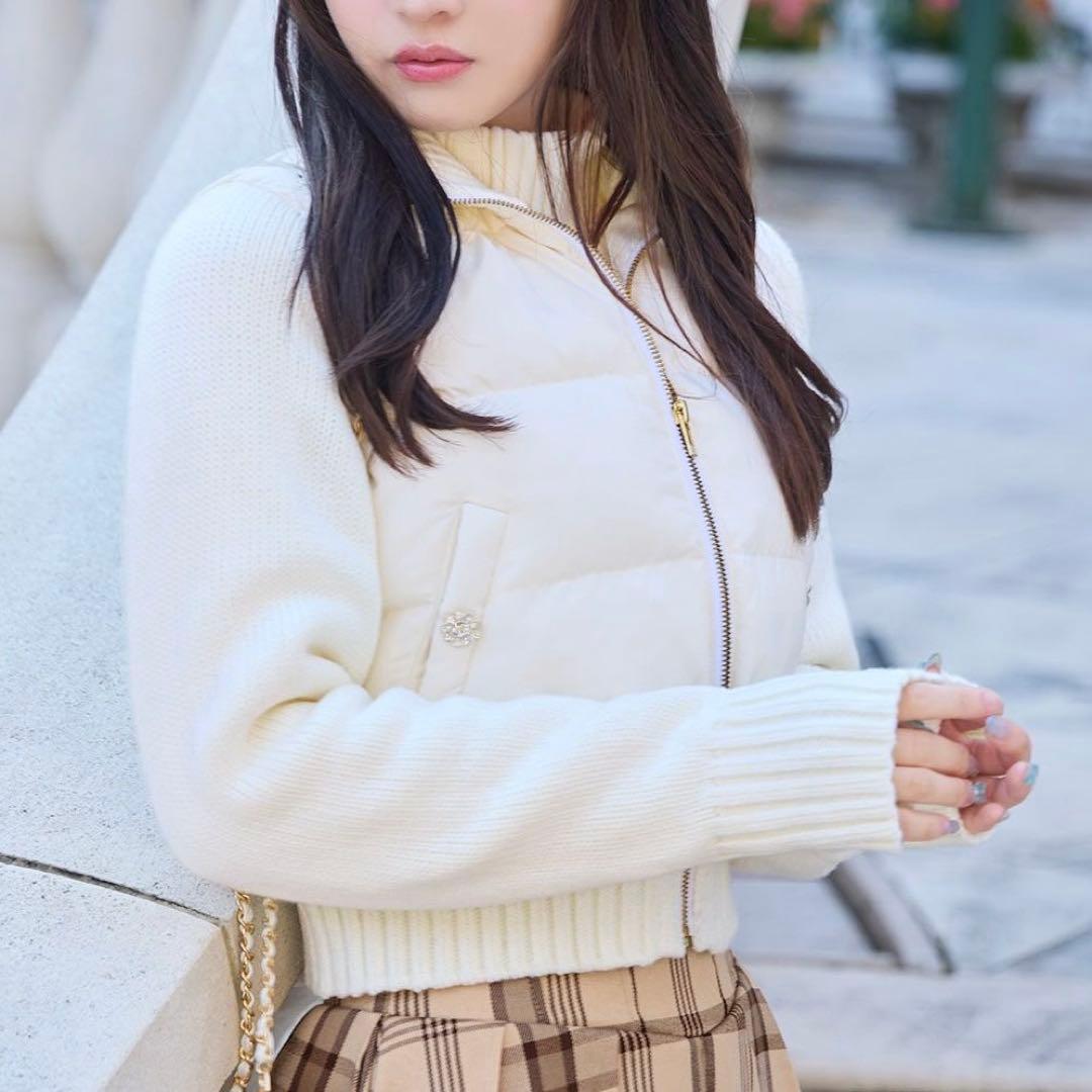 しぇる様専用】Rady ニットファイバーダウン オフホワイト Sサイズ