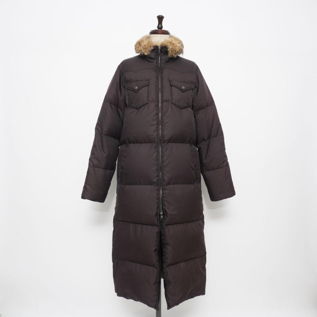 ラルフローレン 2way ロングダウンコート ファー マキシ丈 茶7*MD238 セール☆ラルフローレン ダブルレイヤー フード付きダウンコート