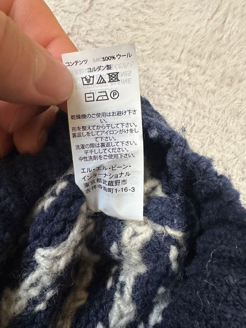 L.L.Bean バーズアイニット 現行　ネイビー ウール Sサイズ　レディース