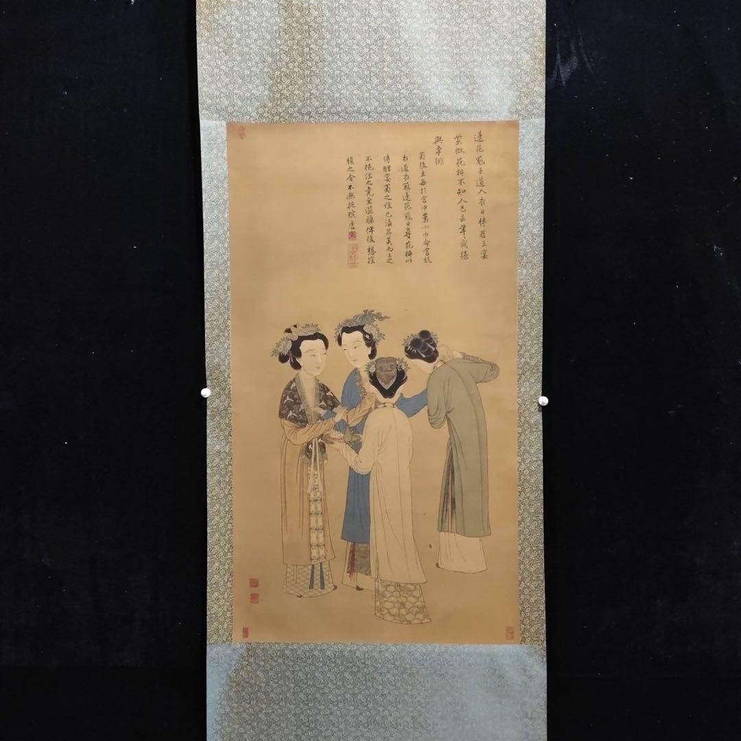 中国画 唐寅 仕女図 掛軸｜絹本・人物画｜実物撮影｜中堂サイズ｜床の間・和室装飾 92 島成園 「舞妓」共箱 絹本 肉筆 大阪の人 美人画 掛軸 | 三梨 art
