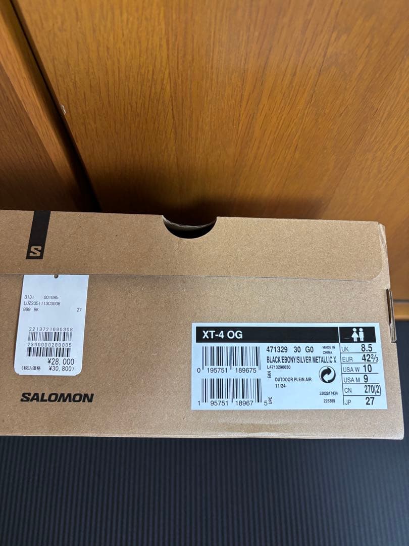 Salomon サロモン XT-4 OG Black 27.0cm 正規品
